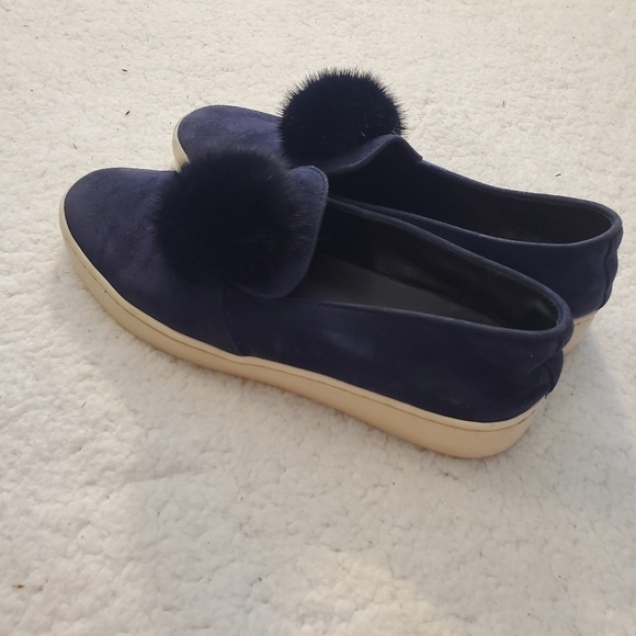 Michael Kors Collection Eddy Pom-Pom Suede Slip-On Sneakers Navy Size 6.5 US - Picture 8 of 16